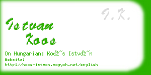 istvan koos business card